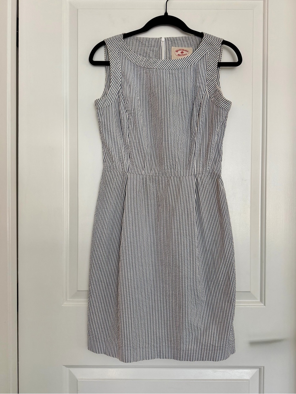 Brooks Brothers Seersucker Sheath Dress Cotton Coastal Luxury Business Capsule